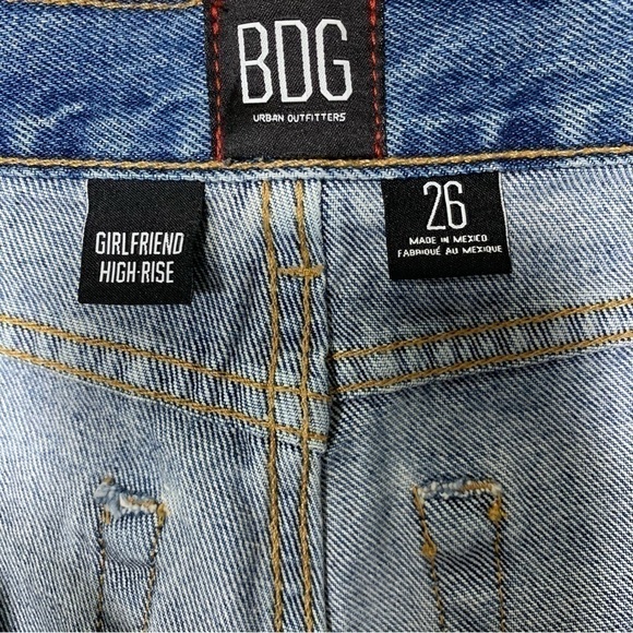 BDG Cut Off Jean Short Sz 26 Blue Distressed High Rise Denim Urban Outfitters - Picture 8 of 11